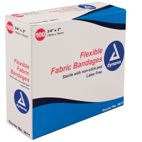 Flexible Fabric Bandages 3/4 X3  Sterile Bx/100