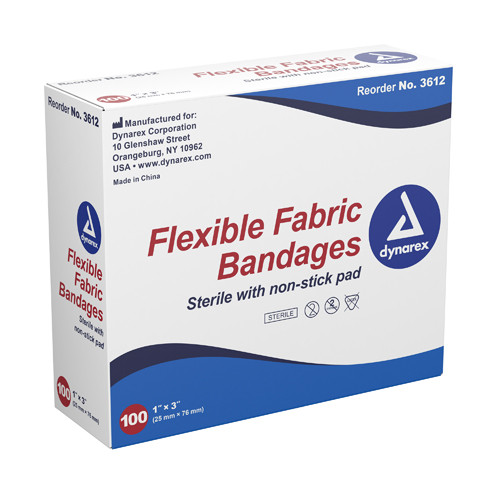 Flexible Fabric Bandages 1 X3  Sterile  Box/100