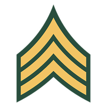 Sergeant E-5 (SGT) U.S. Army Enlisted (Grade Insignia) Patch