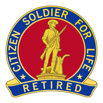 Citizen Soldier for Life, Retired Army National Guard (Lapel Button), US Army Patch