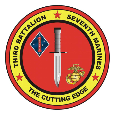 7th Marine Regiment,  3rd Battalion, 7th Marines USMC Patch