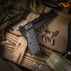 VZ's Diamond Back Palm Swell Grips for the Browning Hi-Power in Black Gray G-10