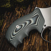 VZ Grips' VZ 320 Black Gray G-10 Grips on a round bottom Smith & Wesson N-Frame revolver, lifestyle photo