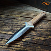VZ Leonidas 01 Dagger with serrated edge and smooth burlap micarta scales