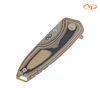 VZ Drop Point folding pocket knife with stainless steel blade and Hyena Brown G-10 scales.