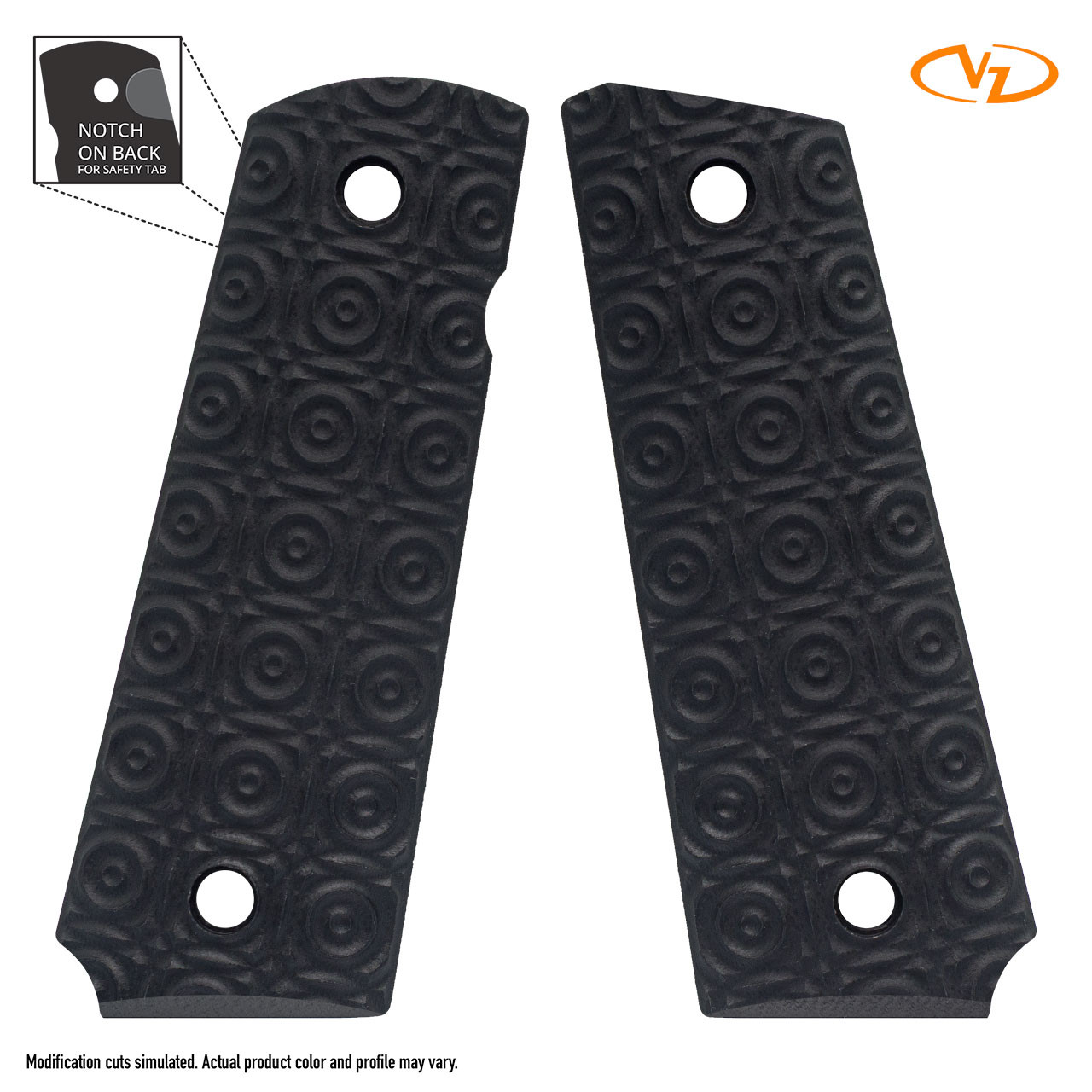 VZ Aztec - Black - Slim - Beveled Bottom - Ambi - VZ Grips