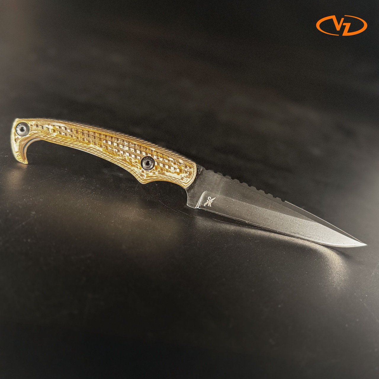 Stroup Knives MK2 Knife with Coyote Burl VZ FRAG G-10 Scales | VZ
