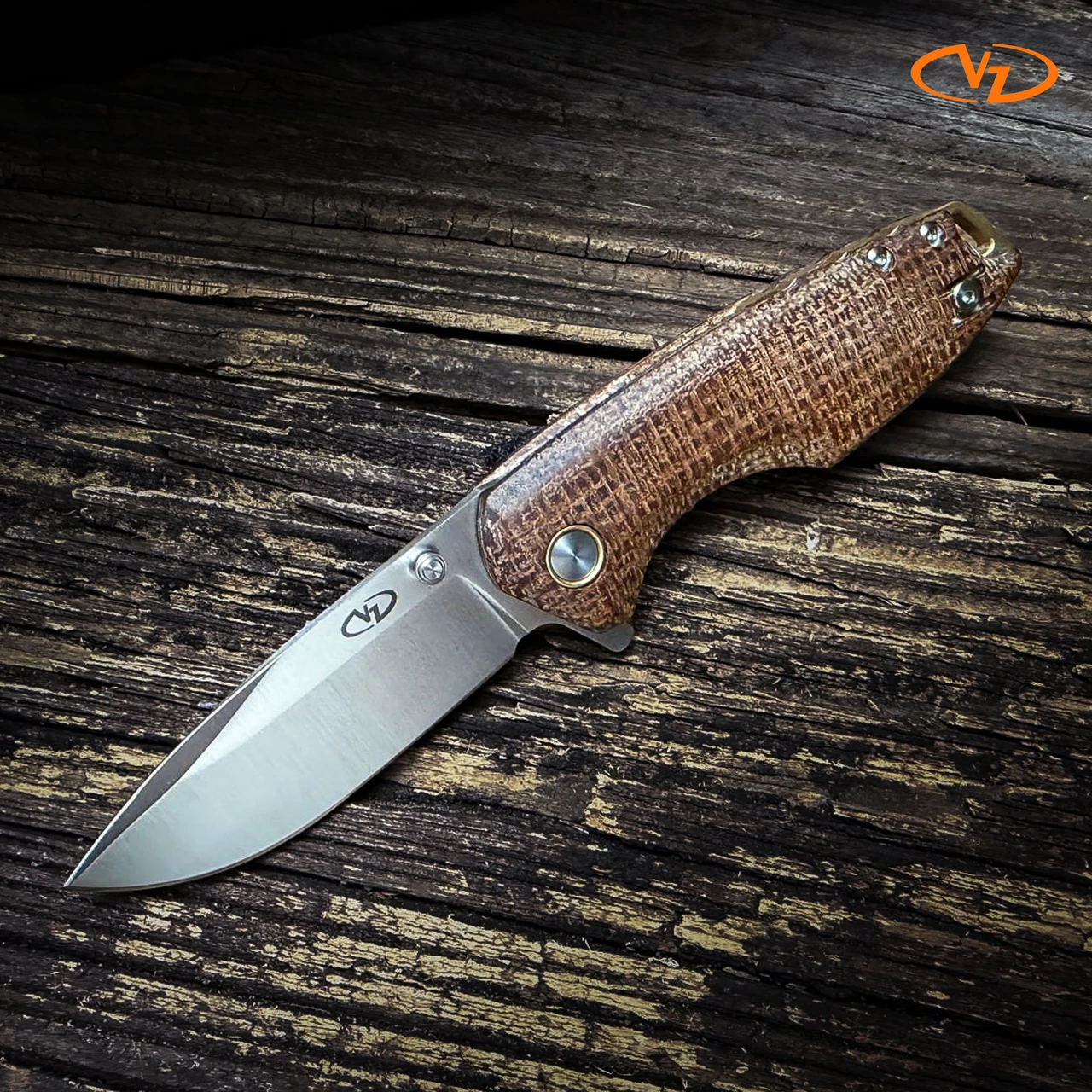 VZ Drop Point - Stainless / Smooth Burlap Micarta Scales