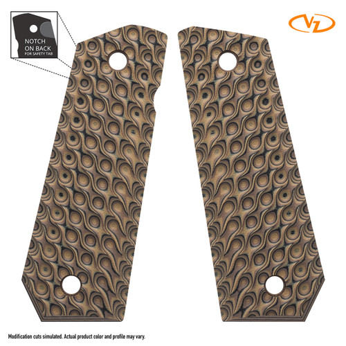 Vz grips 1911コンパクト operater2 ハイエナブラウン 1911 Alien¨ - Full-Size - Hyena Brown Burl - VZ Grips