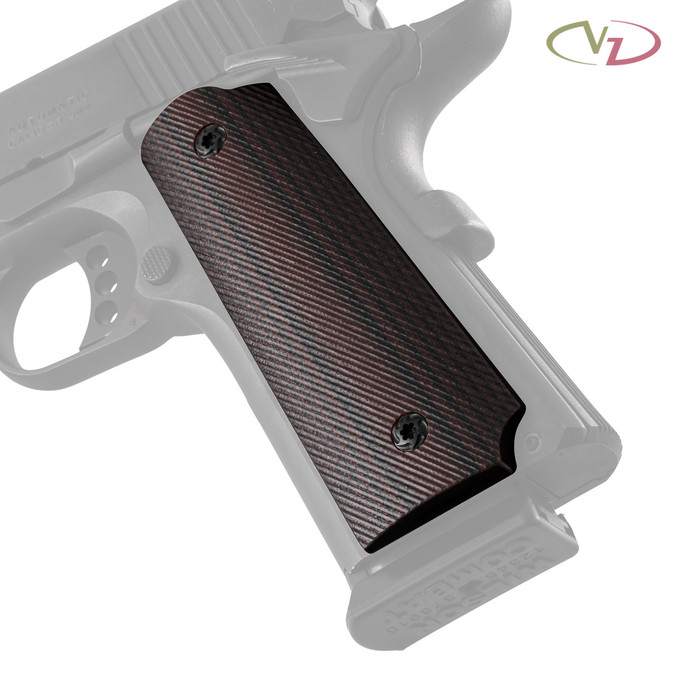 VZ 320 Black Cherry G-10 grips on a black Colt® 1911. VZ 320 Black Cherry G-10 grips on a black Colt® 1911.