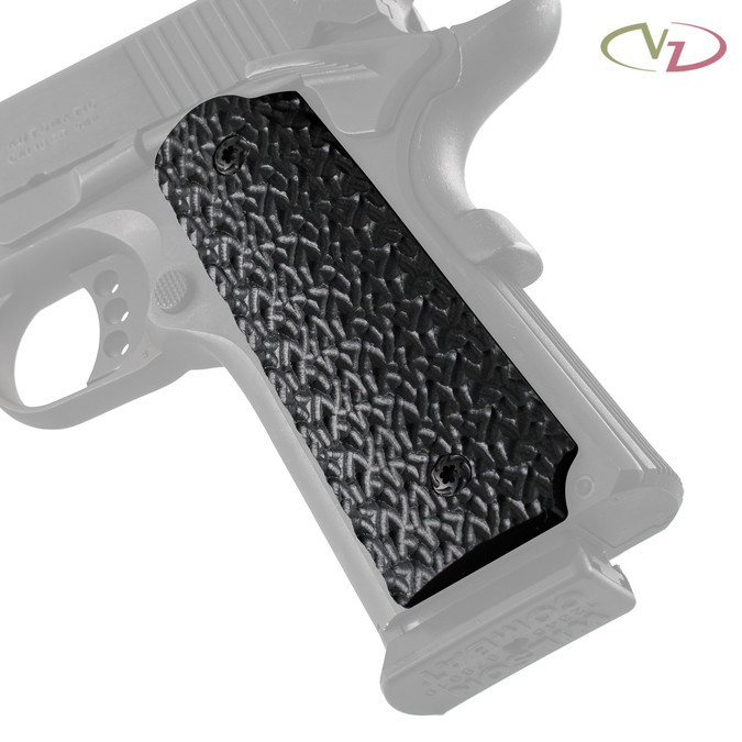 VZ Stipple Black G-10 grips on a black Colt® 1911.