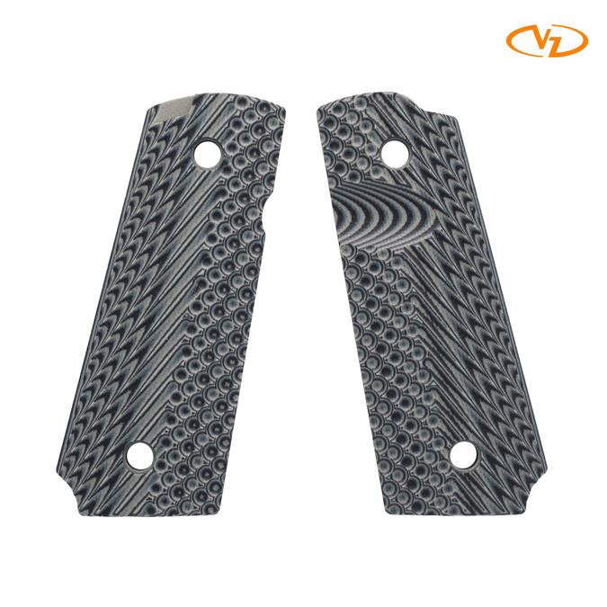1911 Compact Pistol Grips - VZ Operator II - Black Gray - Compact - Ambi/RIA
