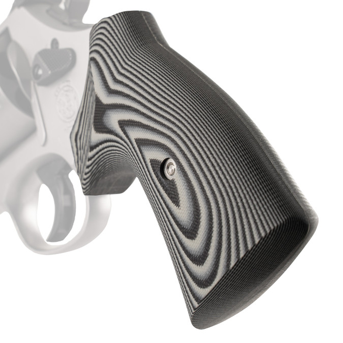 VZ Grips' VZ 320 G-10 Round-2-Square Conversion grips for round bottom Smith & Wesson N-Frame revolvers, hero photo VZ Grips' VZ 320 G-10 Round-2-Square Conversion grips for round bottom Smith & Wesson N-Frame revolvers, hero photo