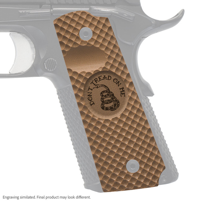 VZ Grip's VZ Recon full-size G-10 1911 grip with Gadsden (Don't Tread On Me) engraving
