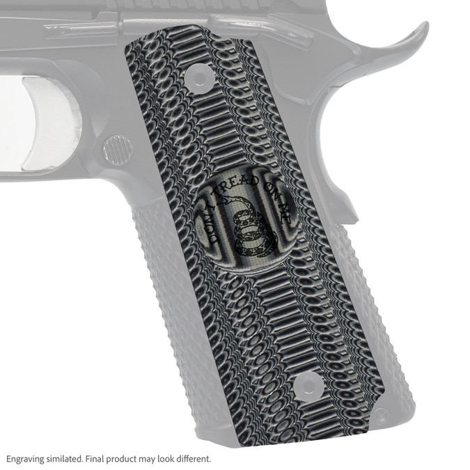 VZ Grip's Alien® compact G-10 1911 grip with Gadsden (Don't Tread On Me) engraving