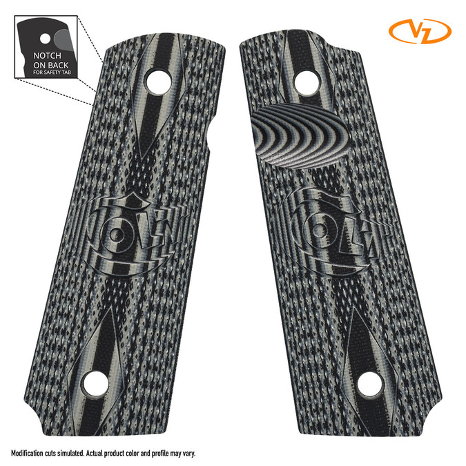 VZ Double Diamond - Black Gray - Thumb Notch - Ambi - Colt