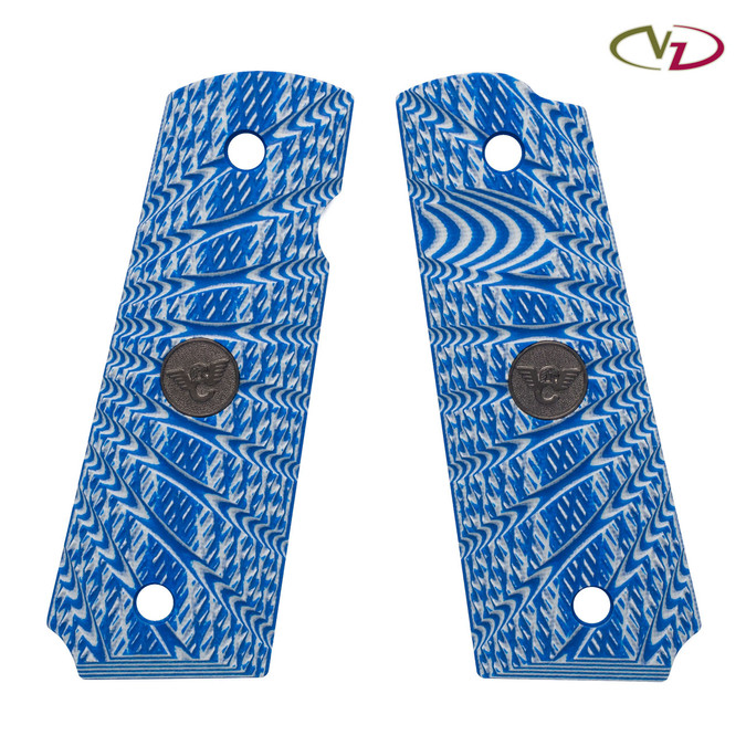 VZ Starburst - Blue White - WC Medallion - Beveled Bottom - Thumb Notch - Ambi