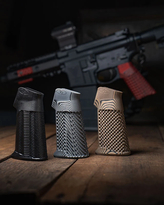 VZ Grips' G-10 AR-15 Grips in various colors and textures