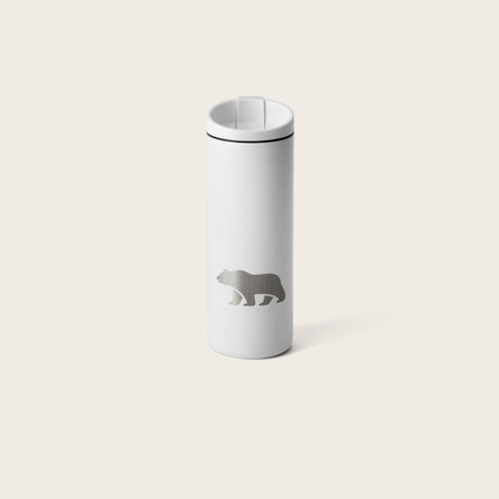 Bear Logo Travel Tumbler - White