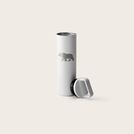 Bear Logo Water Bottle - White