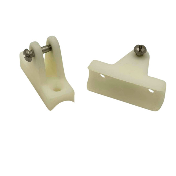 Deck Hinge White Nylon Rail Concave 7/8 "