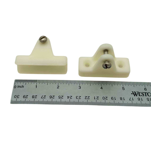 Deck Hinge White Nylon Rail Concave 7/8 "