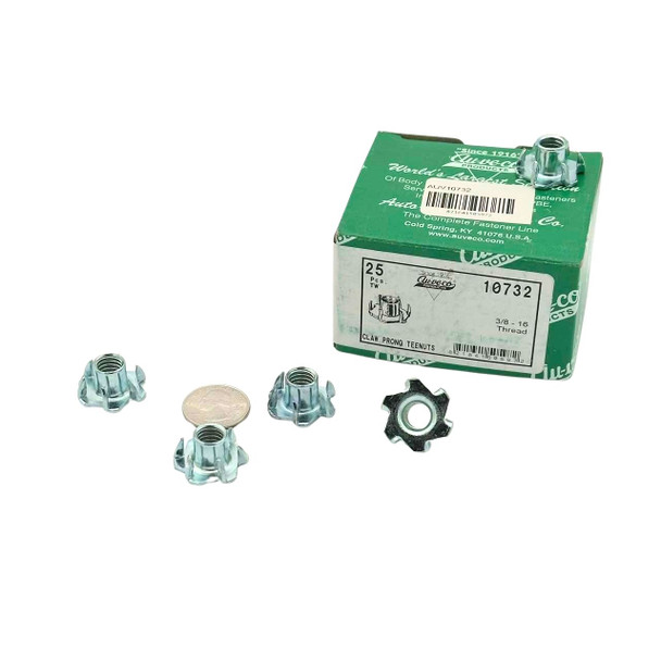 Claw Prong Teenut  T-Nut 3/8"- 16 Thread