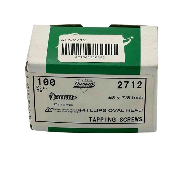 Phillips Oval Head Tapping Screw #8 X 7/8"
