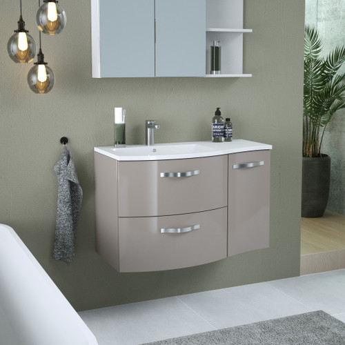 ONDE Vanity Unit 90cm, Brown grey