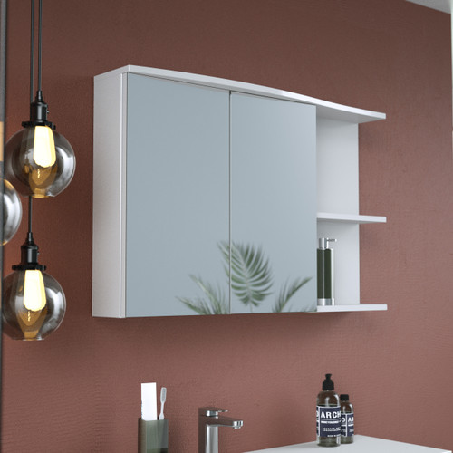 ONDE Mirror Cabinet 90cm, White