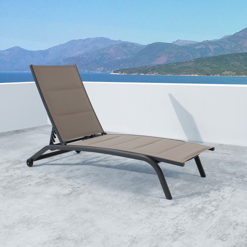 PLAYA Adusjatble Lounger, Brown grey