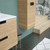 DARWIN Column 35 cm, 2 drawers with white ceramic wash-basin, Oak