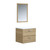 SWAN Set 60 cm, 2 drawers with white ceramic wash-basin and rectangular mirror, Oak