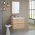 SWAN Set 60 cm, 2 drawers with white ceramic wash-basin and rectangular mirror, Oak