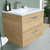 SWAN Set 60 cm, 2 drawers with white ceramic wash-basin and round mirror, Oak