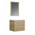 ALBURY Set 60 cm, 2 drawers with white ceramic wash-basin and rectangular mirror, Oak