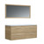 ALBURY Set 120 cm, 2 drawers with white ceramic wash-basin, Oak