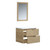 CAMBERRA Set 60 cm, 2 drawers with white ceramic wash-basin and rectangular mirror, Oak