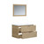 CAMBERRA Set 80 cm, 2 drawers with white ceramic wash-basin and rectangular mirror, Oak