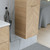 CAMBERRA Column 35 cm, 2 drawers with white ceramic wash-basin, Oak