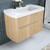 MODENA Cabinet 90 cm, 2 drawers with white resin wash-basin, Oak
