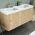 MODENA Cabinet 130 cm, 2 drawers with white resin wash-basin, Oak