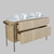 MODENA Cabinet 146 cm, 2 drawers with marble top and resin wash-basin, Oak