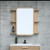 BELANDRE Mirror cabinet 80 cm, 1 door , Oak