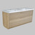 BELANDRE Cabinet 120 cm, 2 drawers with white ceramic wash-basin, Oak