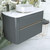 ODEON Set 90 cm, Wallmount cabinet (Brass finish metal parts) with LED Mirror and Marble countertop with sink