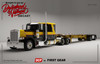 Pre-order, deposit only  1:64 DCP - Peterbilt 389 with 63" flat-top sleeper and matching flatbed trailer