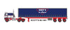 Pre-order, deposit only - 1:64 DCP - Scott's - Kenworth K100 Flattop with Tri-Axle Simulate Curtain-Side Trailer