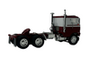 Dark Red & White Freightliner Cabover