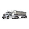 60-1684 - DCP White & Gray Kenworth W900 Day-Cab with Wallinga Feed Trailer